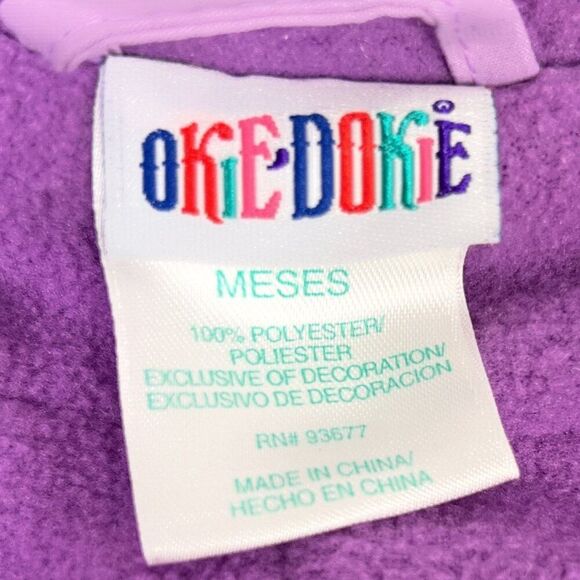 Vintage Infant Baby Girl Purple Hood Snowsuit & Mittens Winter Jacket / 6-9 Mon - Picture 9 of 10